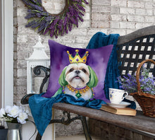 Load image into Gallery viewer, Lhasa Apso King of Mardi Gras Throw Pillow
