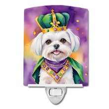 Load image into Gallery viewer, Maltese King of Mardi Gras Ceramic Night Light