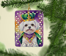 Load image into Gallery viewer, Maltese King of Mardi Gras Porcelain Ornament