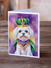 Load image into Gallery viewer, Maltese King of Mardi Gras Greeting Cards - Blank Note Cards – 8-Pack of Artist-Designed Cards with Envelopes