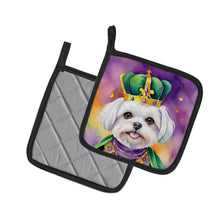 Load image into Gallery viewer, Maltese King of Mardi Gras Pot Holders - Set of 2 Decorative Kitchen Helpers | Made in the USA