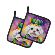 Load image into Gallery viewer, Maltese King of Mardi Gras Pot Holders - Set of 2 Decorative Kitchen Helpers | Made in the USA