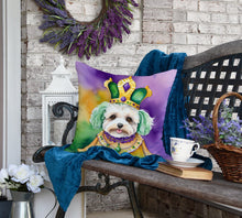 Load image into Gallery viewer, Maltipoo King of Mardi Gras Throw Pillow