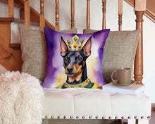 Load image into Gallery viewer, Manchester Terrier King of Mardi Gras Throw Pillow - 14x14 Decorative Pillow – Art for Your Home &amp; Patio