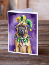 Load image into Gallery viewer, Mastiff King of Mardi Gras Greeting Cards - Blank Note Cards – 8-Pack of Artist-Designed Cards with Envelopes