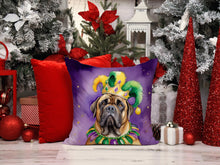 Load image into Gallery viewer, Mastiff King of Mardi Gras Throw Pillow - 14x14 Decorative Pillow – Art for Your Home &amp; Patio