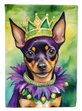 Load image into Gallery viewer, Miniature Pinscher King of Mardi Gras Garden Flag - Vibrant Dog-Themed Yard Decor by Caroline's Treasures