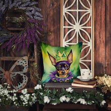 Load image into Gallery viewer, Miniature Pinscher King of Mardi Gras Throw Pillow