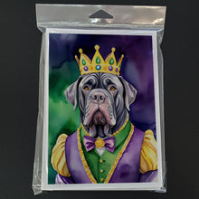 Load image into Gallery viewer, Neapolitan Mastiff King of Mardi Gras Greeting Cards - Blank Note Cards – 8-Pack of Artist-Designed Cards with Envelopes