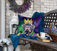 Load image into Gallery viewer, Neapolitan Mastiff King of Mardi Gras Throw Pillow