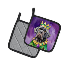 Load image into Gallery viewer, Neapolitan Mastiff King of Mardi Gras Pot Holders - Set of 2 Decorative Kitchen Helpers | Made in the USA
