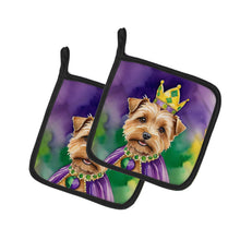 Load image into Gallery viewer, Norfolk Terrier King of Mardi Gras Pot Holders - Set of 2 Decorative Kitchen Helpers | Made in the USA