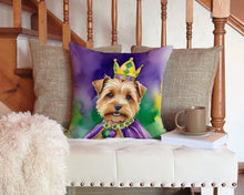 Load image into Gallery viewer, Norfolk Terrier King of Mardi Gras Throw Pillow - 14x14 Decorative Pillow – Art for Your Home &amp; Patio