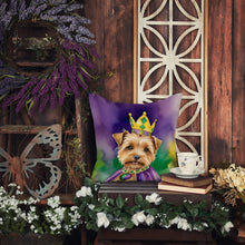 Load image into Gallery viewer, Norfolk Terrier King of Mardi Gras Throw Pillow - 14x14 Decorative Pillow – Art for Your Home &amp; Patio