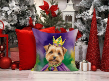 Load image into Gallery viewer, Norfolk Terrier King of Mardi Gras Throw Pillow - 14x14 Decorative Pillow – Art for Your Home &amp; Patio