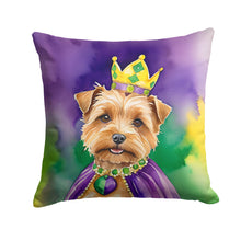 Load image into Gallery viewer, Norfolk Terrier King of Mardi Gras Throw Pillow - 14x14 Decorative Pillow – Art for Your Home &amp; Patio