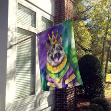 Load image into Gallery viewer, Norwegian Elkhound King of Mardi Gras House Flag