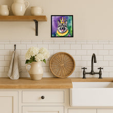 Load image into Gallery viewer, Norwegian Elkhound King of Mardi Gras Framed Metal Print