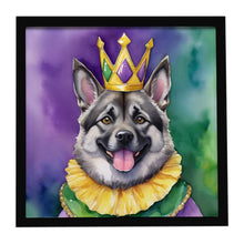 Load image into Gallery viewer, Norwegian Elkhound King of Mardi Gras Framed Metal Print