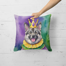 Load image into Gallery viewer, Norwegian Elkhound King of Mardi Gras Throw Pillow