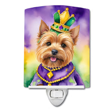 Load image into Gallery viewer, Norwich Terrier King of Mardi Gras Ceramic Night Light