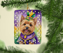 Load image into Gallery viewer, Norwich Terrier King of Mardi Gras Porcelain Ornament
