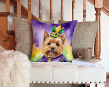 Load image into Gallery viewer, Norwich Terrier King of Mardi Gras Throw Pillow - 14x14 Decorative Pillow – Art for Your Home &amp; Patio