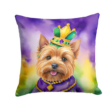 Load image into Gallery viewer, Norwich Terrier King of Mardi Gras Throw Pillow - 14x14 Decorative Pillow – Art for Your Home &amp; Patio