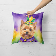 Load image into Gallery viewer, Norwich Terrier King of Mardi Gras Throw Pillow