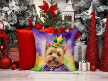 Load image into Gallery viewer, Norwich Terrier King of Mardi Gras Throw Pillow
