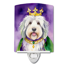 Load image into Gallery viewer, Old English Sheepdog King of Mardi Gras Ceramic Night Light