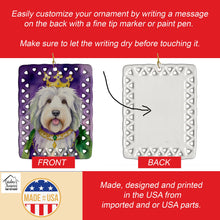 Load image into Gallery viewer, Old English Sheepdog King of Mardi Gras Porcelain Ornament