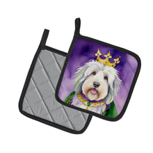 Load image into Gallery viewer, Old English Sheepdog King of Mardi Gras Pot Holders - Set of 2 Decorative Kitchen Helpers | Made in the USA
