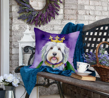Load image into Gallery viewer, Old English Sheepdog King of Mardi Gras Throw Pillow