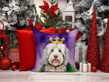 Load image into Gallery viewer, Old English Sheepdog King of Mardi Gras Throw Pillow