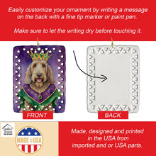 Load image into Gallery viewer, Otterhound King of Mardi Gras Porcelain Ornament