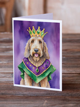 Load image into Gallery viewer, Otterhound King of Mardi Gras Greeting Cards - Blank Note Cards – 8-Pack of Artist-Designed Cards with Envelopes