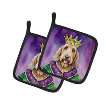 Load image into Gallery viewer, Otterhound King of Mardi Gras Pot Holders - Set of 2 Decorative Kitchen Helpers | Made in the USA