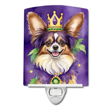 Load image into Gallery viewer, Papillon King of Mardi Gras Ceramic Night Light