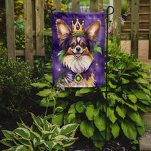 Load image into Gallery viewer, Papillon King of Mardi Gras Garden Flag - Vibrant Dog-Themed Yard Decor by Caroline's Treasures