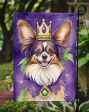 Load image into Gallery viewer, Papillon King of Mardi Gras Garden Flag - Vibrant Dog-Themed Yard Decor by Caroline's Treasures