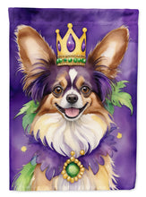 Load image into Gallery viewer, Papillon King of Mardi Gras Garden Flag - Vibrant Dog-Themed Yard Decor by Caroline's Treasures