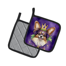 Load image into Gallery viewer, Papillon King of Mardi Gras Pot Holders - Set of 2 Decorative Kitchen Helpers | Made in the USA