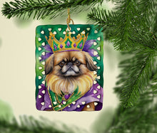 Load image into Gallery viewer, Pekingese King of Mardi Gras Porcelain Ornament
