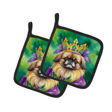 Load image into Gallery viewer, Pekingese King of Mardi Gras Pot Holders - Set of 2 Decorative Kitchen Helpers | Made in the USA