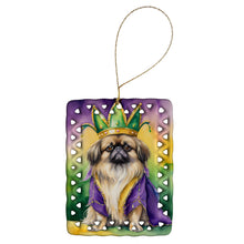 Load image into Gallery viewer, Pekingese King of Mardi Gras Porcelain Ornament
