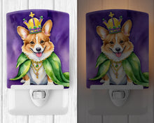 Load image into Gallery viewer, Corgi King of Mardi Gras Ceramic Night Light