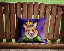 Load image into Gallery viewer, Corgi King of Mardi Gras Throw Pillow - 14x14 Decorative Pillow – Art for Your Home &amp; Patio
