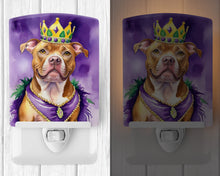 Load image into Gallery viewer, Pit Bull Terrier King of Mardi Gras Ceramic Night Light