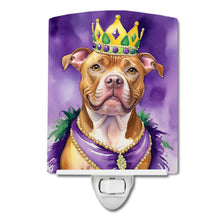 Load image into Gallery viewer, Pit Bull Terrier King of Mardi Gras Ceramic Night Light